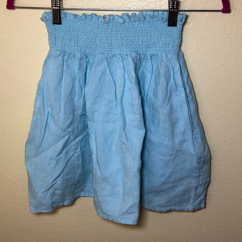 Cynthia Rowley Mini Skirt with pockets 100% Linen size XS - Picture 2 of 6